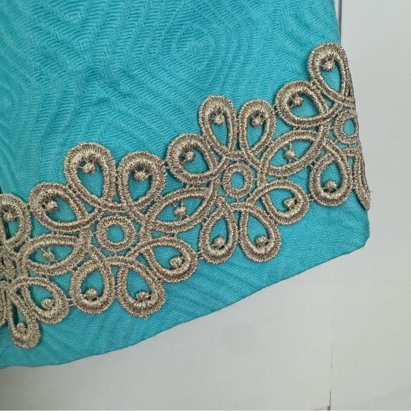 Lilly Pulitzer strapless Betsey turquoise jacquard dress size 0 - Picture 7 of 7